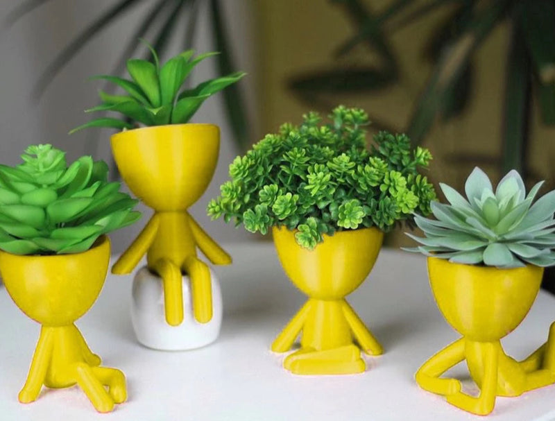 Kit 4 Vasos Decorativos – Arte e Natureza em Design de Corpo e Planta