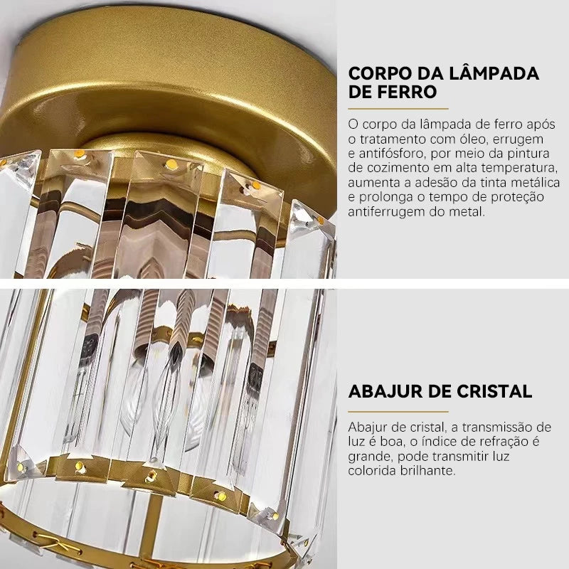 Elegante Lustre de Cristal Americano – Perfeito para Ambientes Refinados