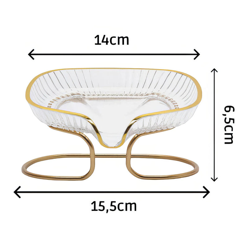 Saboneteira Clássica Dapper - com Suporte Dourado – Beleza e Funcionalidade
