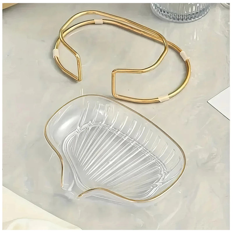 Saboneteira Clássica Dapper - com Suporte Dourado – Beleza e Funcionalidade
