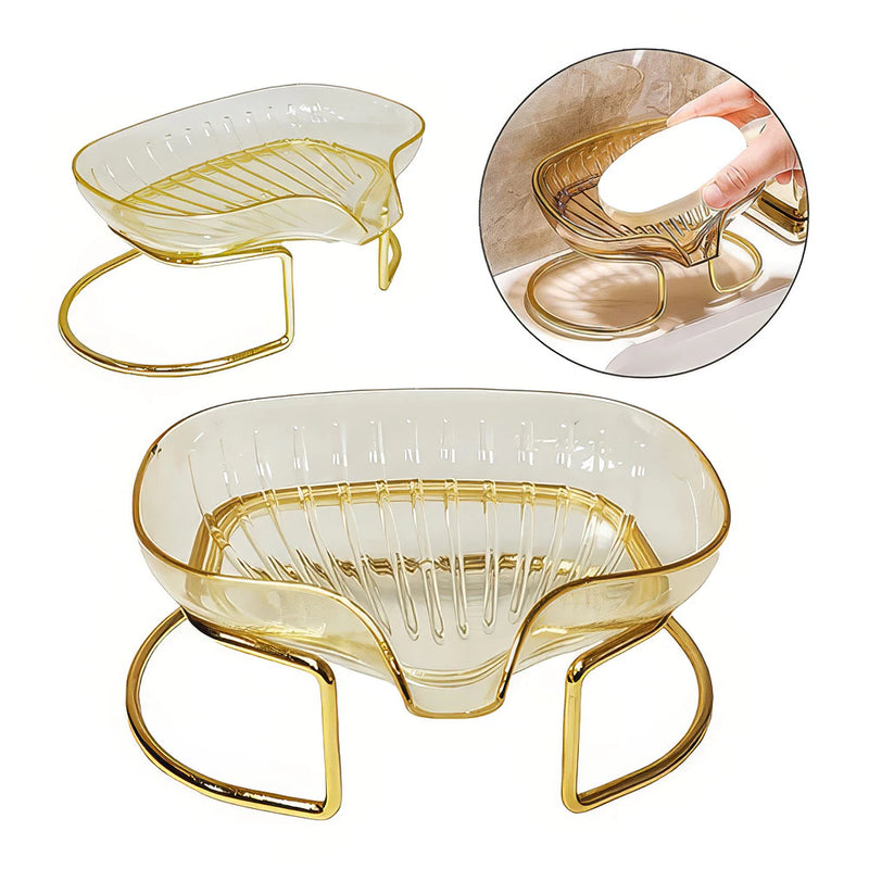 Saboneteira Clássica Dapper - com Suporte Dourado – Beleza e Funcionalidade