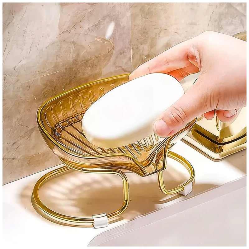 Saboneteira Clássica Dapper - com Suporte Dourado – Beleza e Funcionalidade
