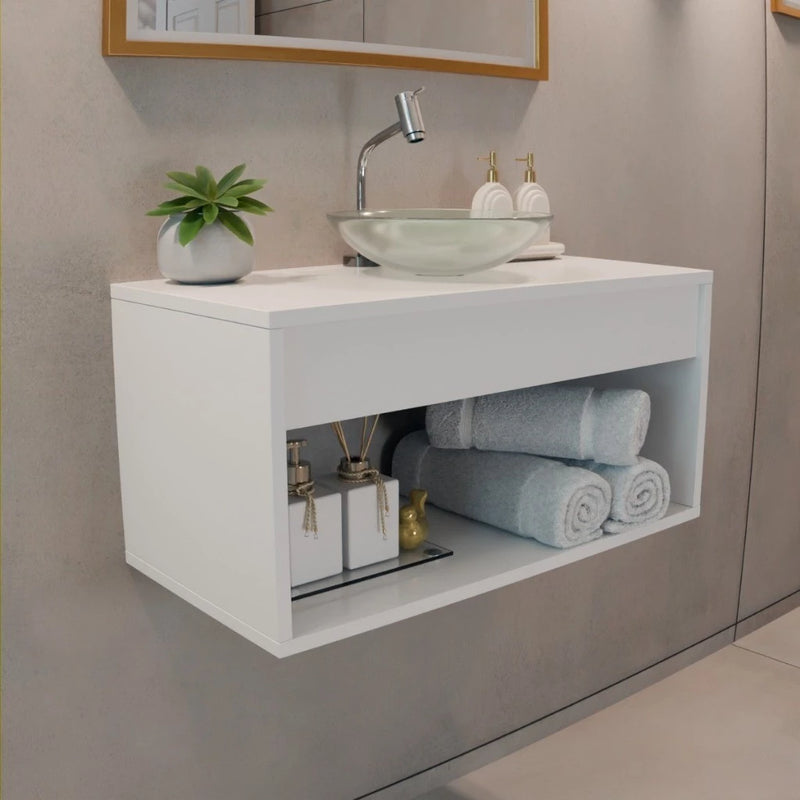 Balcão Suspenso para Banheiro Dapper – Design Moderno e Funcional