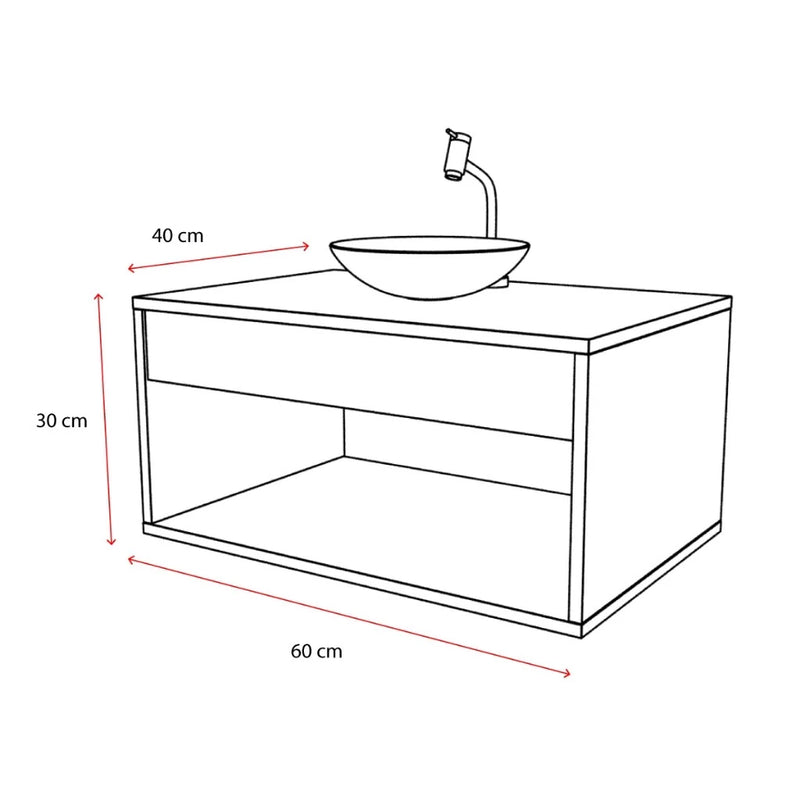 Balcão Suspenso para Banheiro Dapper – Design Moderno e Funcional