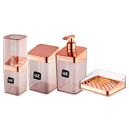 Kit Premium para Banheiro Dapper - Porta Sabonete, Sabão Líquido e Escova de Dentes