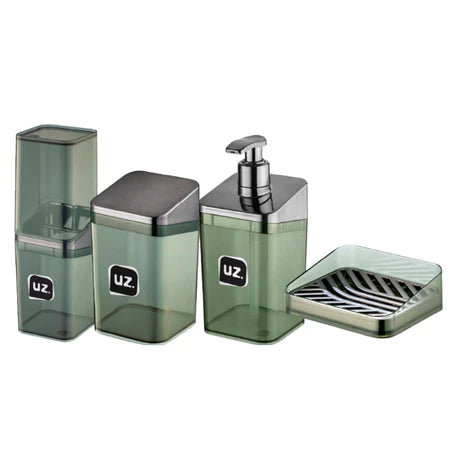 Kit Premium para Banheiro Dapper - Porta Sabonete, Sabão Líquido e Escova de Dentes
